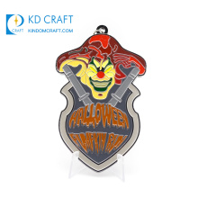 Großhandel billige benutzerdefinierte geformte Metall 3d Emaille Hölle Logo Totenkopf Kürbis Halloween Medaille für Geschenke